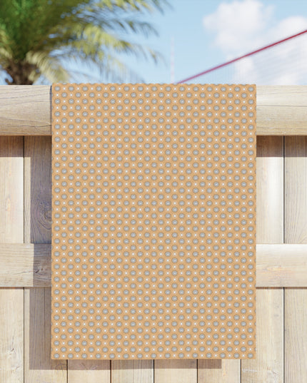 Tan Sunset Star-crossed Bodies Beach Towel, 24" x 44"