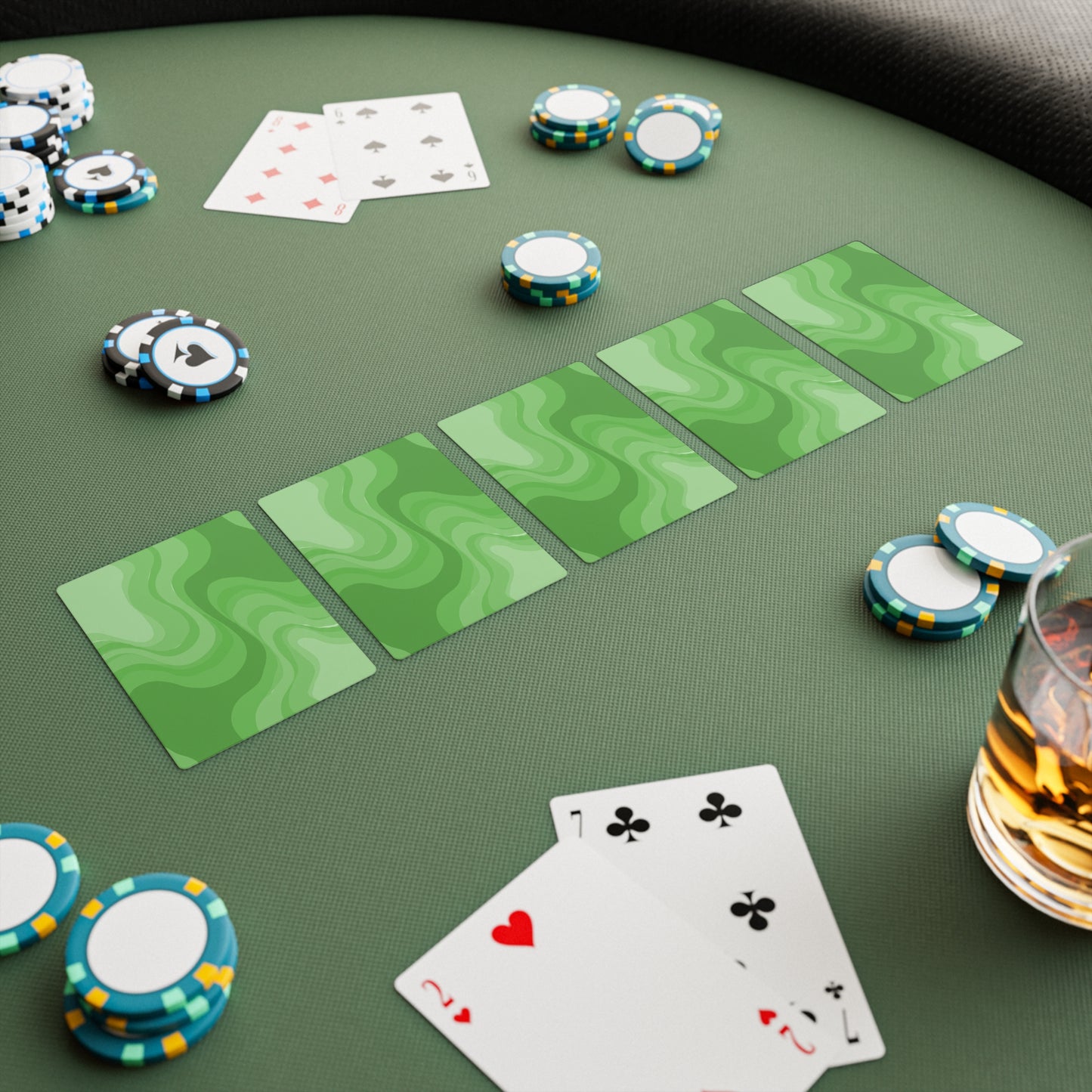 Greenie Meanie Wavey Poker Cards