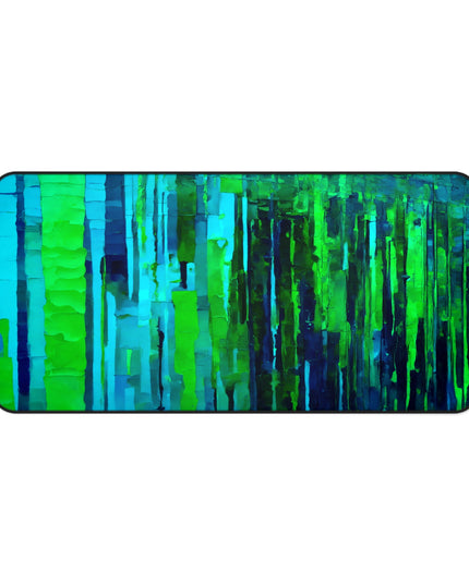 Striped Blue Green 16" x 32" Desk Mat