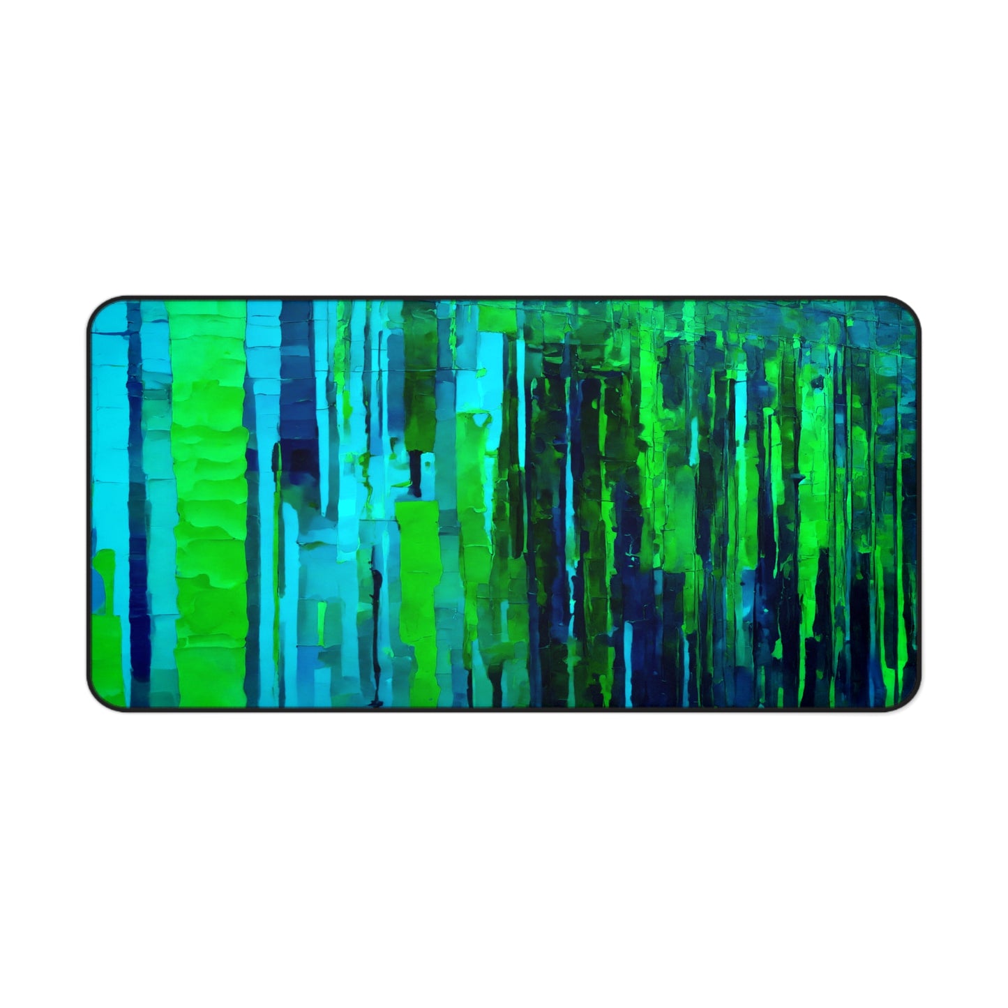 Striped Blue Green 16" x 32" Desk Mat