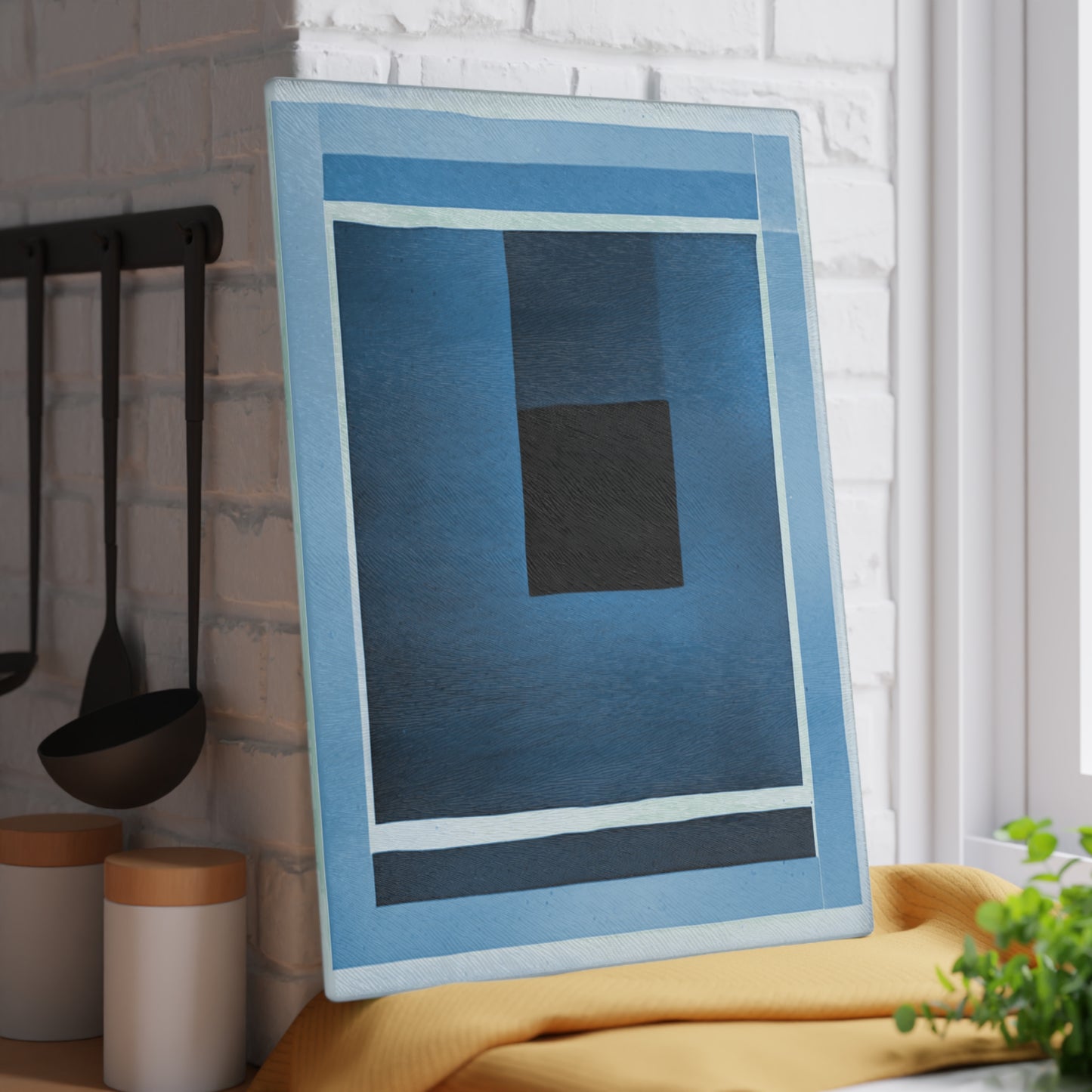 Blue Shadow Glass Cutting Board, 11" x 15"