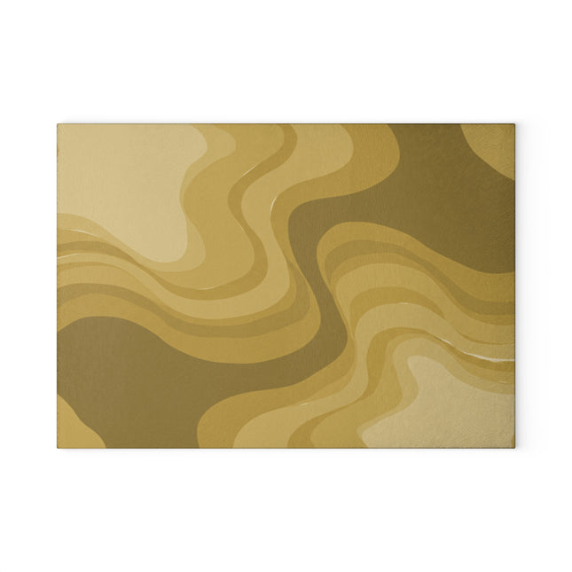 Brown Wavey 8" x 11" Glass Cutting Board
