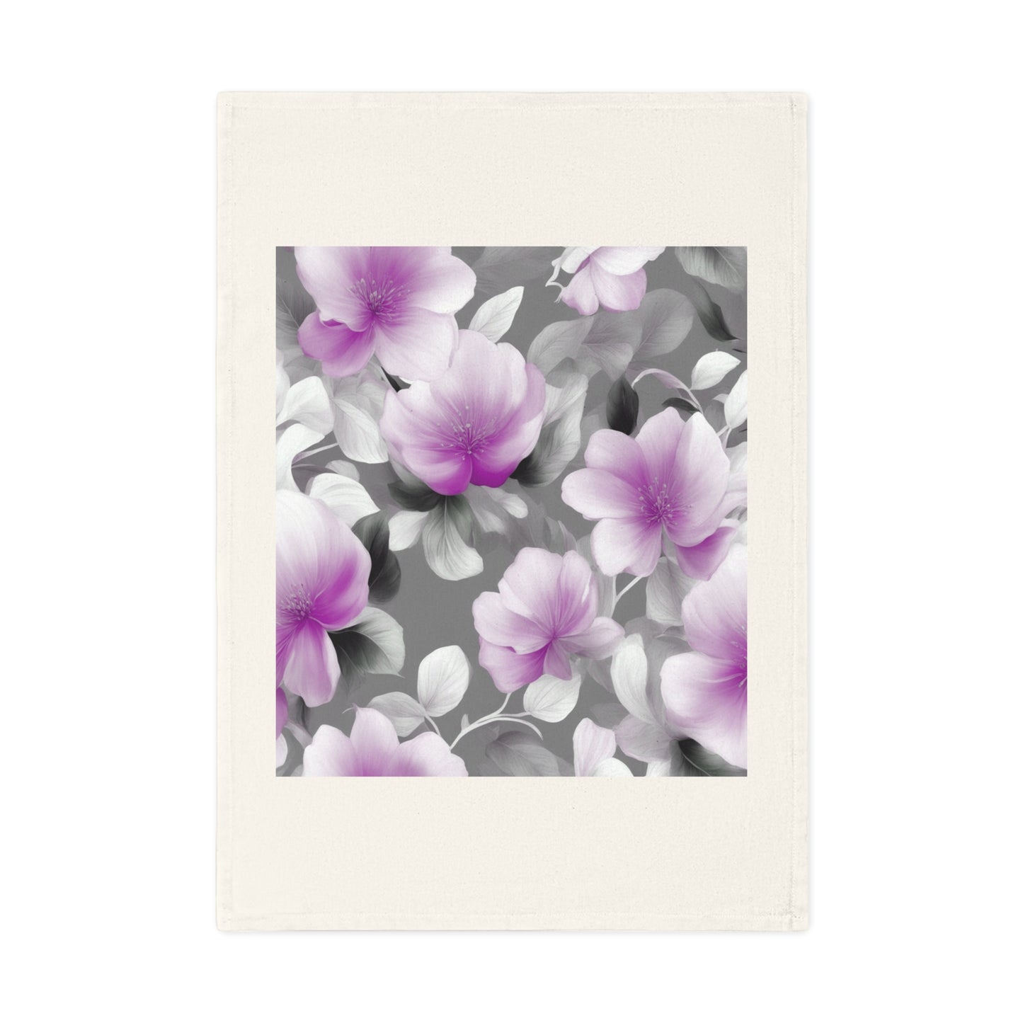 Purple Blossom Floral Bunch Cotton Tea Towel 19.6" x 27.5"