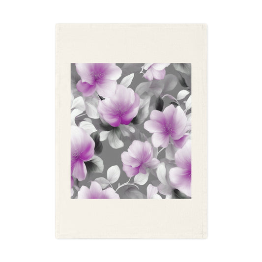 Purple Blossom Floral Bunch Cotton Tea Towel 19.6" x 27.5"