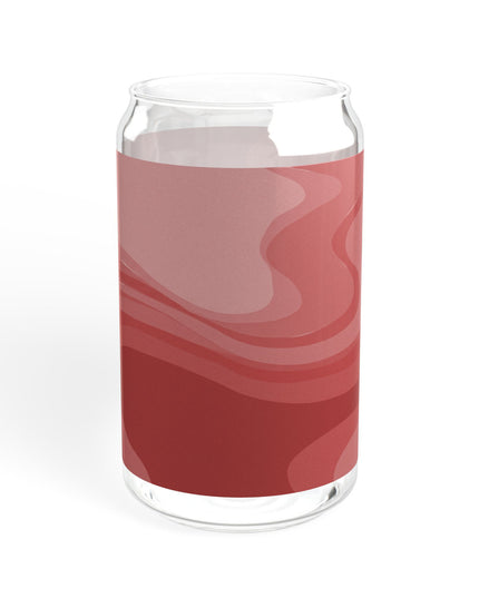Power Red Wavey Sipper Glass, 16oz