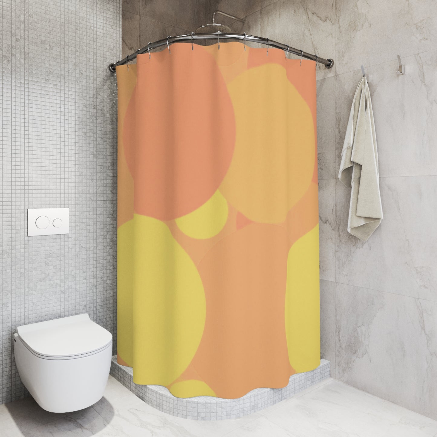 Pastel Bright Oranges Patches Shower Curtains, 71" x 74"
