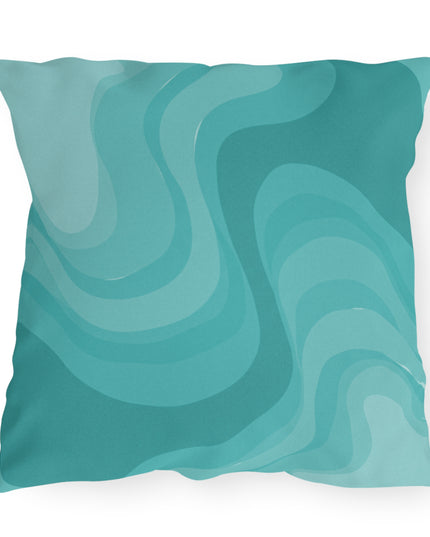 Tif Green Wavey 20" x 20" Outdoor Pillow