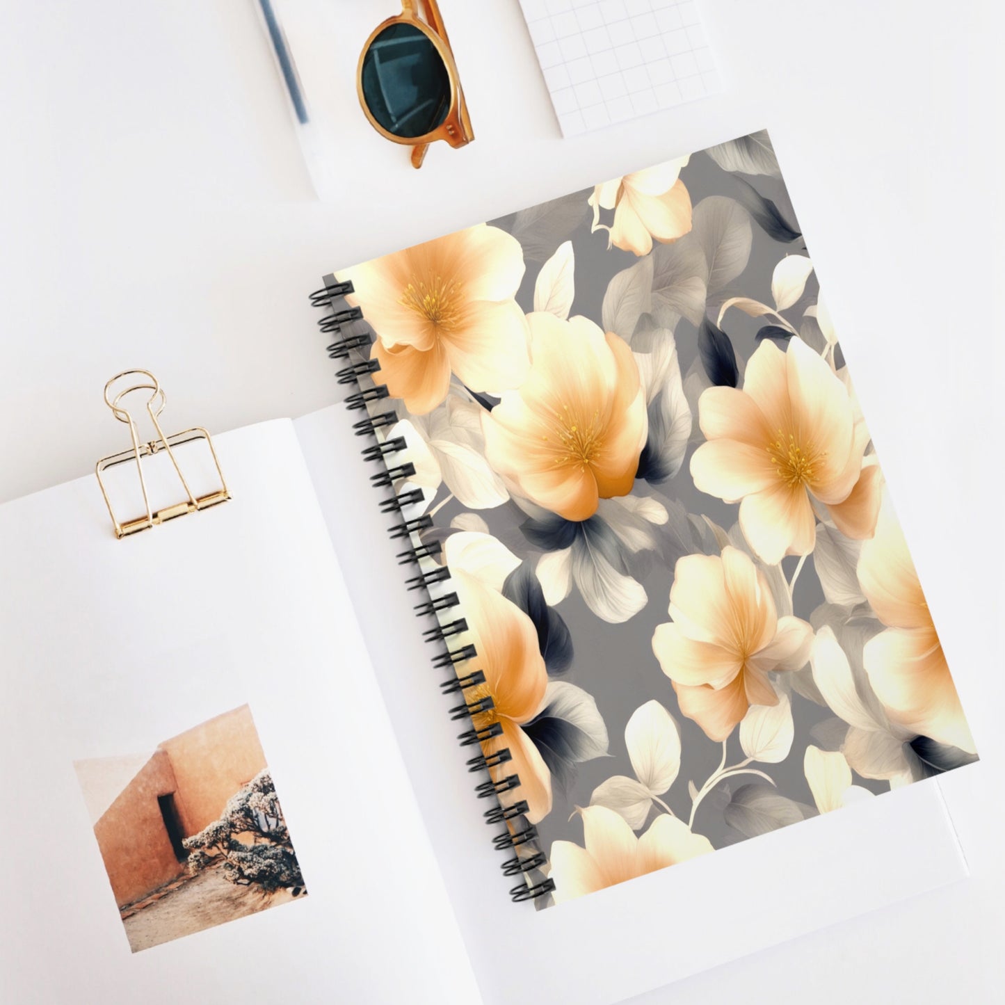 Soft Blossom Floral Bunch Spiral Notebook - Ruled Line, 6" x 8", 118 pages