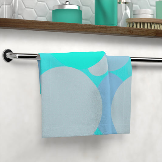 Pastel Tan and Tif Patches Face Towel, 13" x 13"