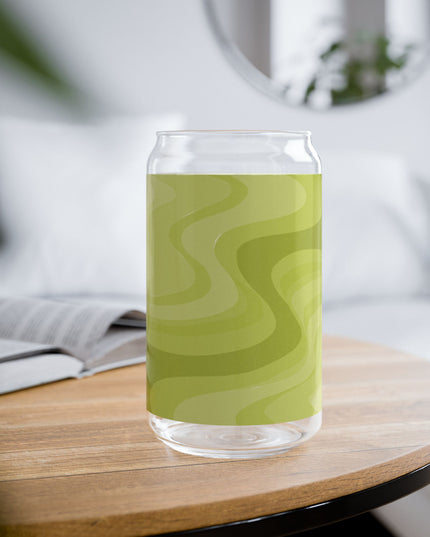 Lemon Wavey Sipper Glass, 16oz