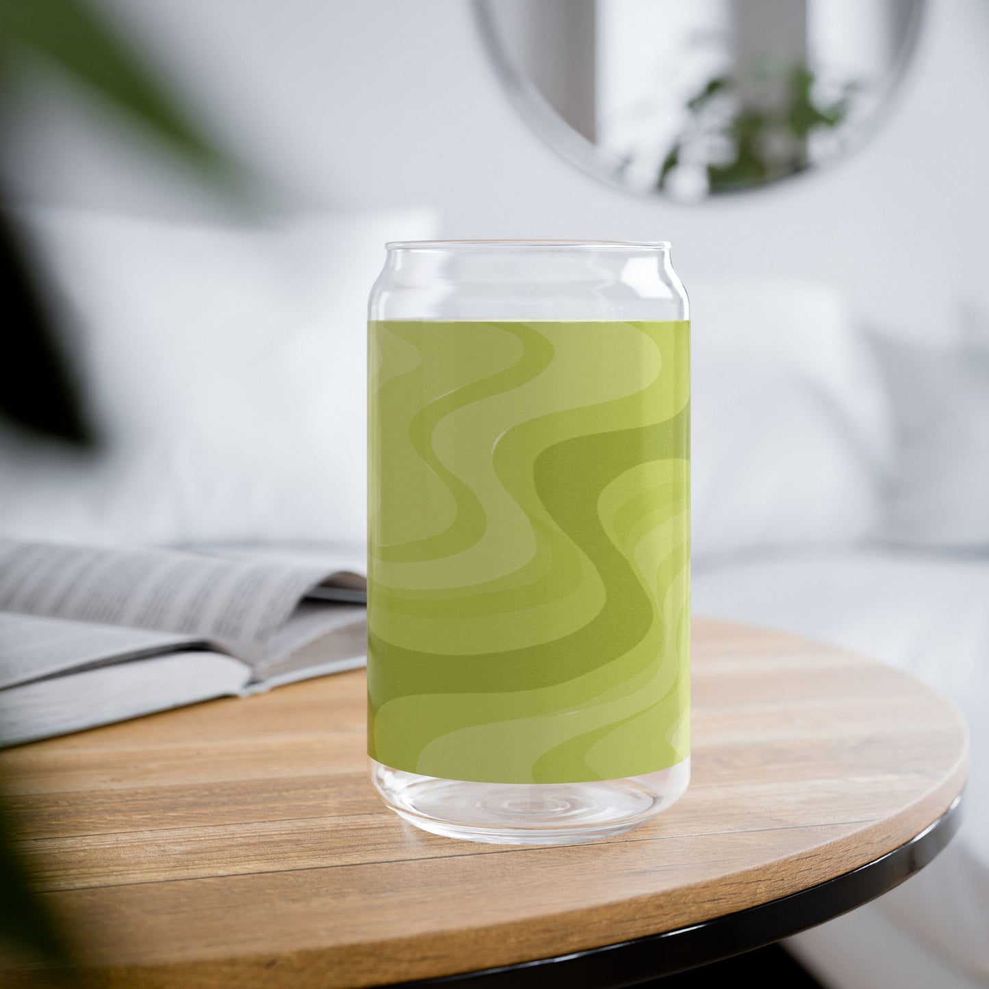 Lemon Wavey Sipper Glass, 16oz