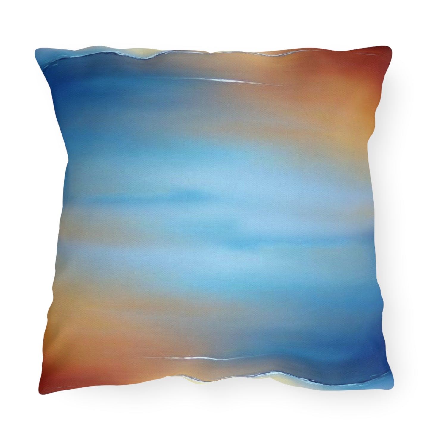 Blue Sea Red Orange Fog 20" x 20" Outdoor Pillows
