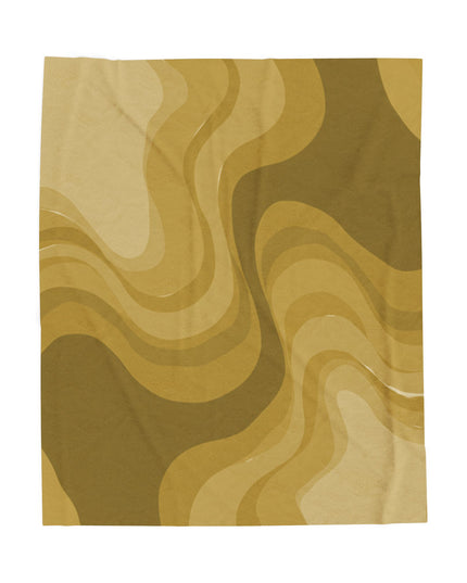 Brown Wavey Velveteen Plush Blanket, 50" x 60"