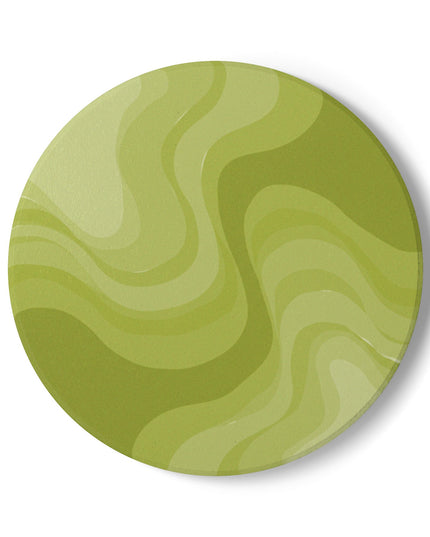 Lemon Wavey 4" x 4" Round Ceramic Coaster