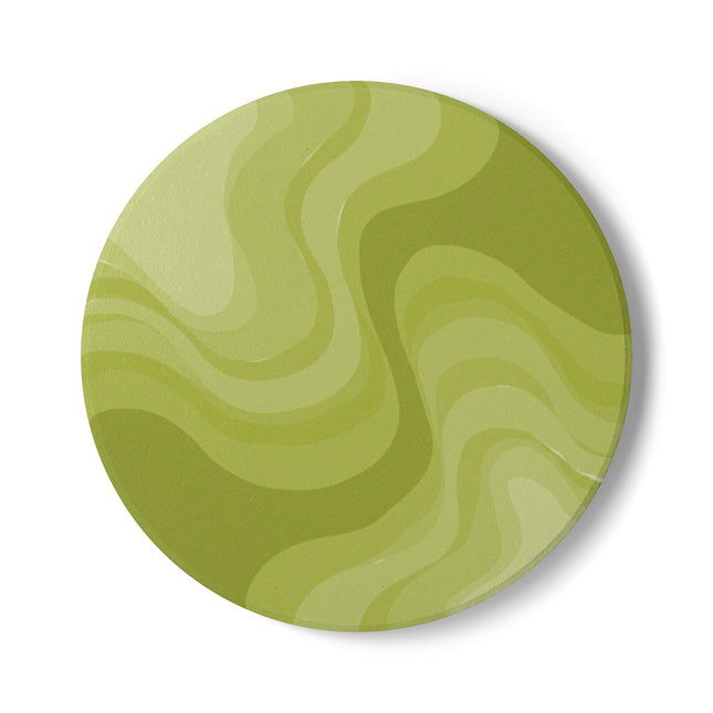 Lemon Wavey 4" x 4" Round Ceramic Coaster