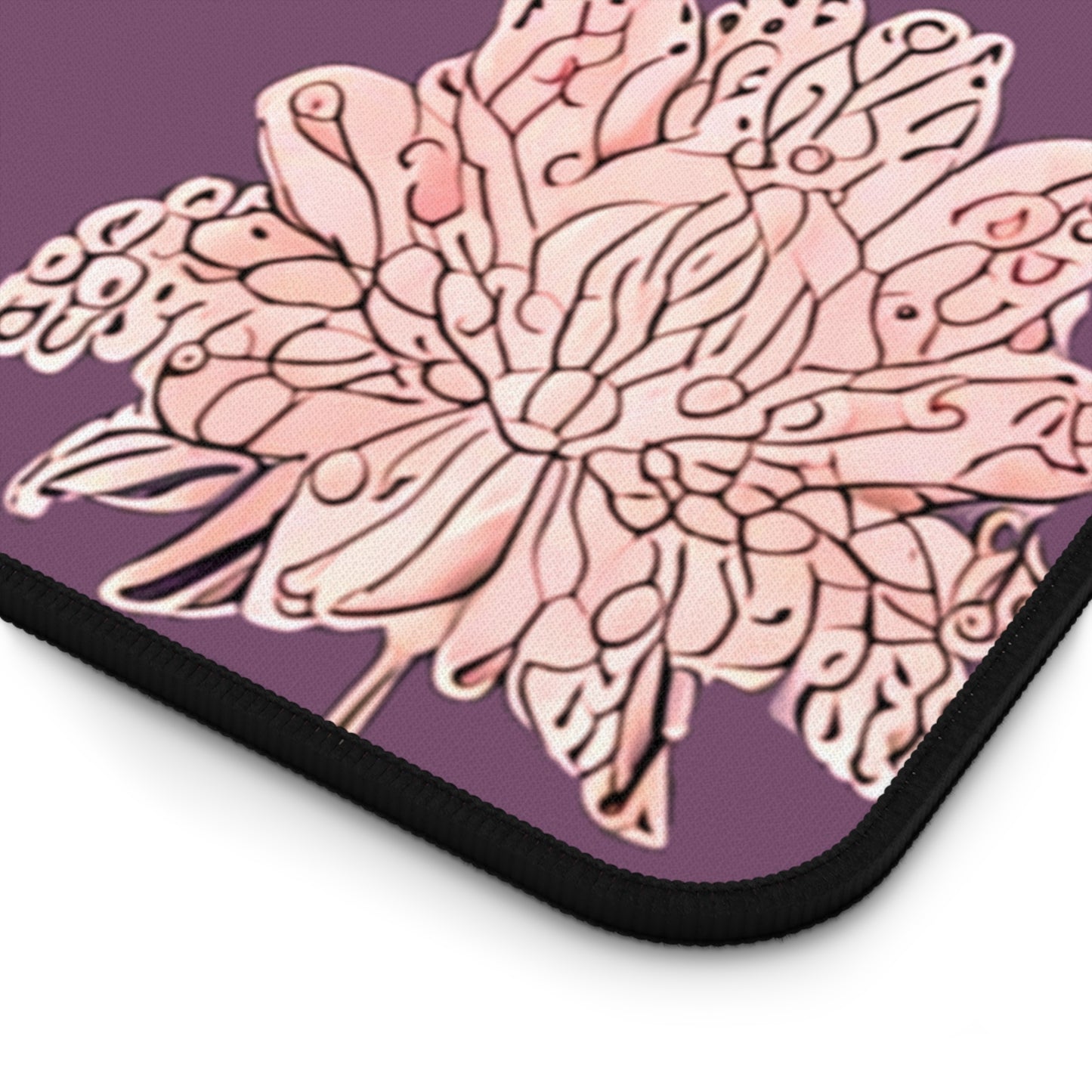 Pink Floral Butterflies 16" x 32" Desk Mat
