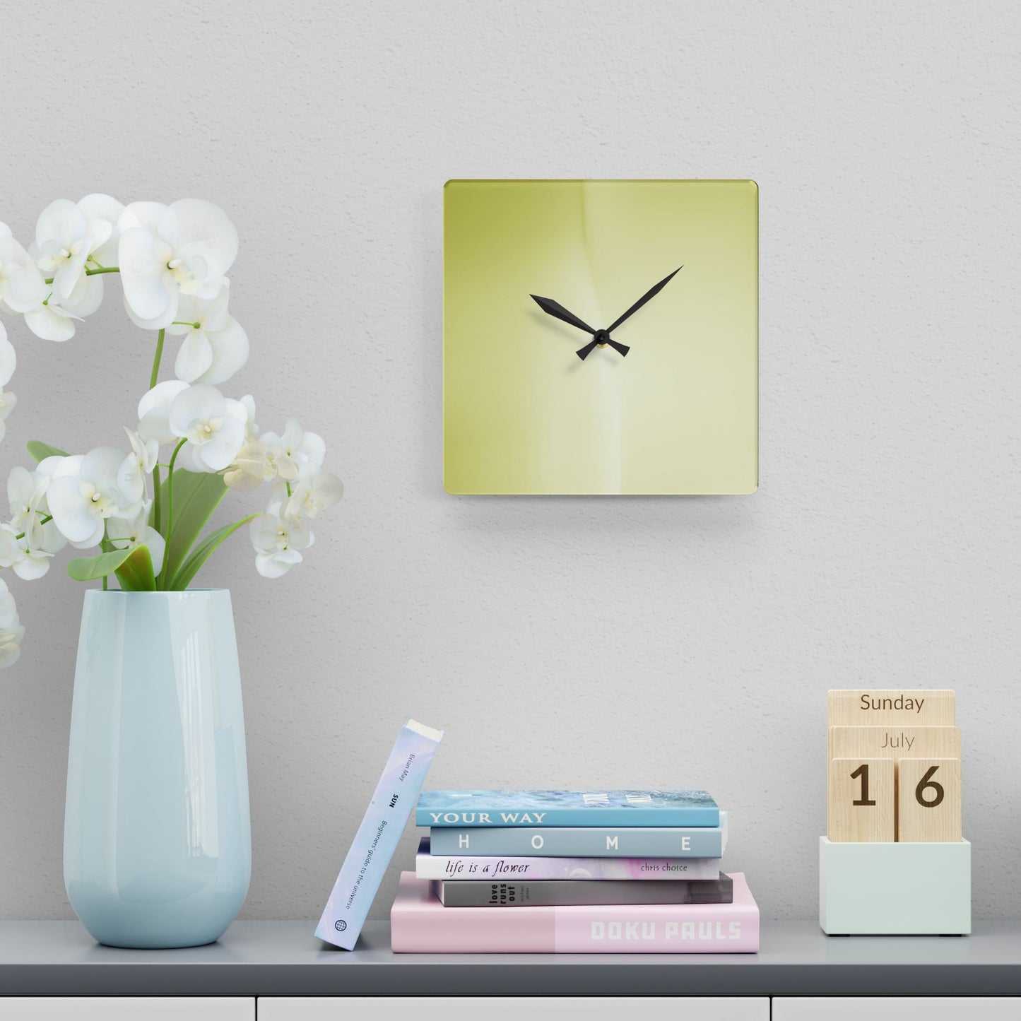 Lemon Fade Acrylic Wall Clock, Round or Square, 10.75" x 10.75"