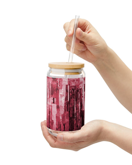 Striped Ruby Sipper Glass, 16oz