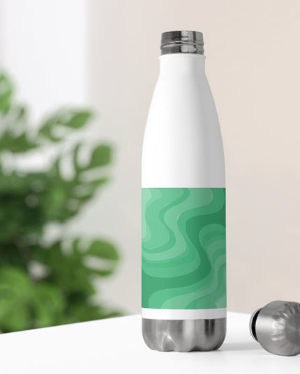 Mint Green Wavey 20oz Insulated Water Bottle