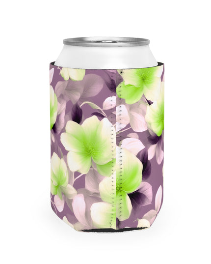 Lime Lavender Floral Bunch 12 oz Can Cooler Sleeve