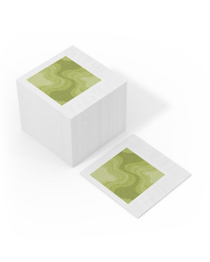 Lemon Wavey White Coined Napkins, 6.5" x 6.5"