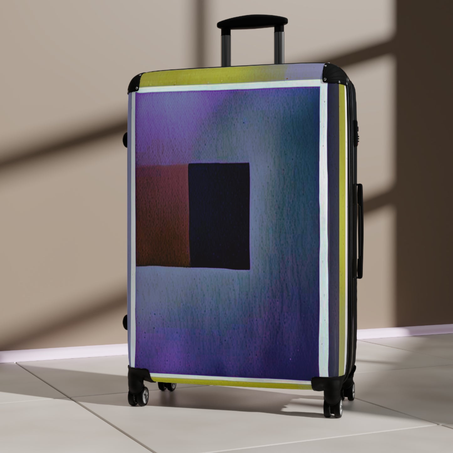 Zeta Shadow Large Suitcase with built in lock, 4 double-wheels, telescopic handle, and ABS back hard-shell