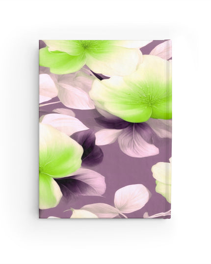 Lime Lavender Floral Bunch Journal - 128 Ruled Line pages, 5" x 7"