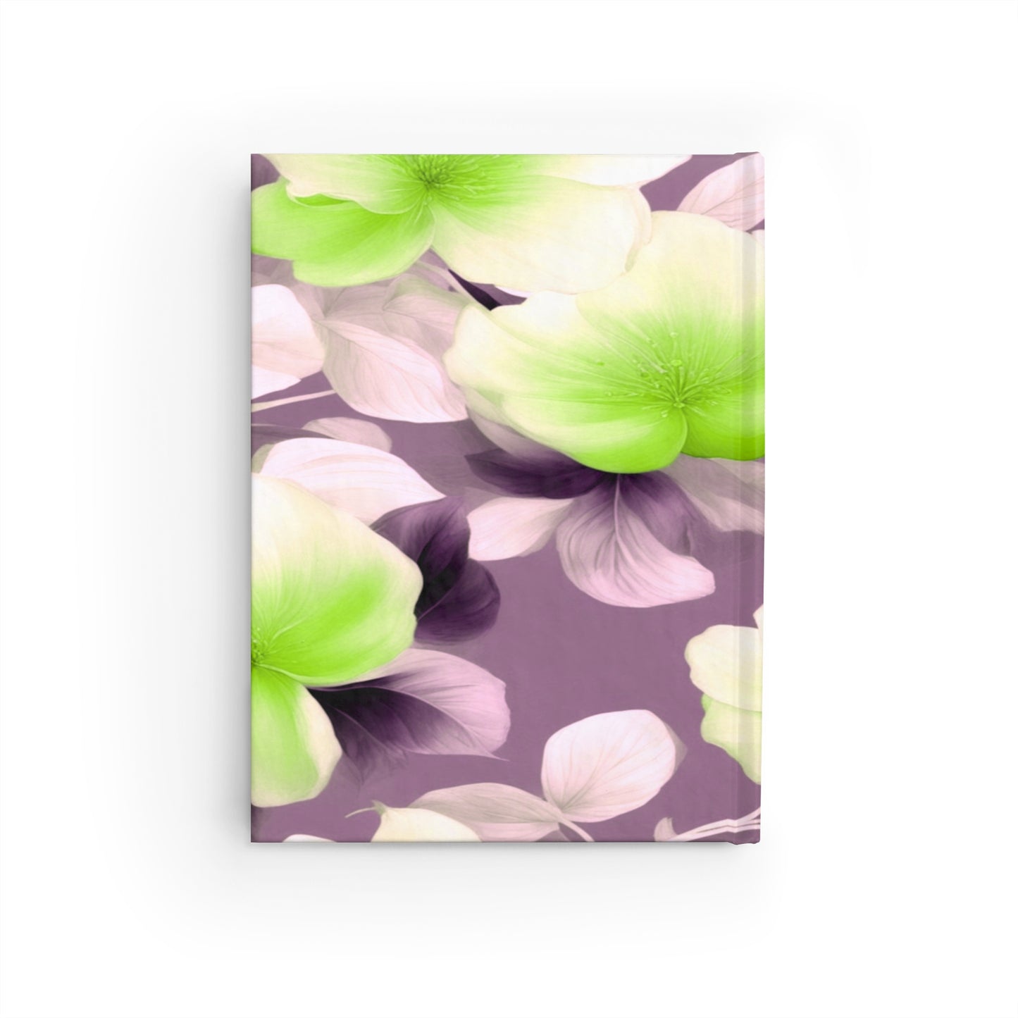 Lime Lavender Floral Bunch Journal - 128 Ruled Line pages, 5" x 7"