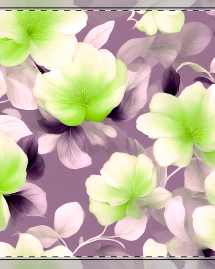 Lime Lavender Floral Bunch Cotton Twill Napkin, 22" x 22"