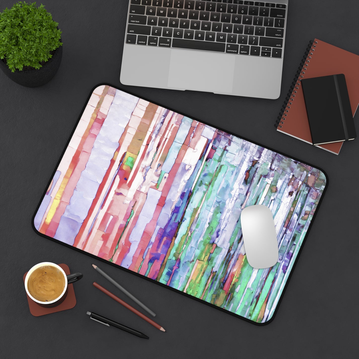 Striped Pastels 12" x 18" Desk Mat
