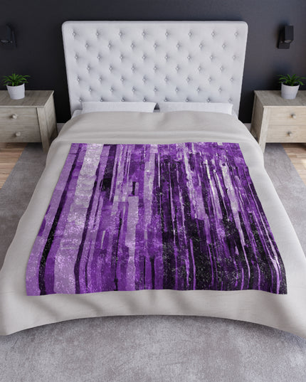 Striped Powder Lavender 50" x 60" Crushed Velvet Blanket