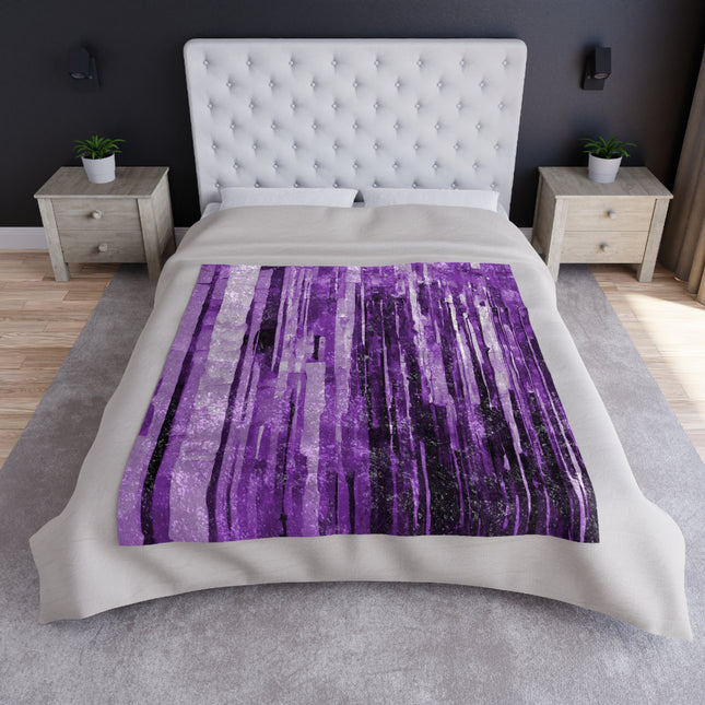 Striped Powder Lavender 50" x 60" Crushed Velvet Blanket