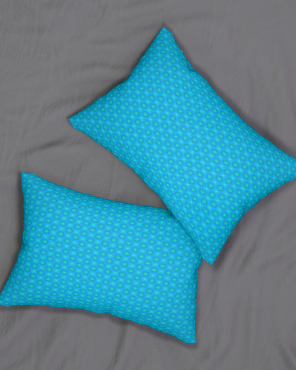 Light Blue Star-crossed Bodies Spun Polyester Lumbar Pillow, 20" x 14"