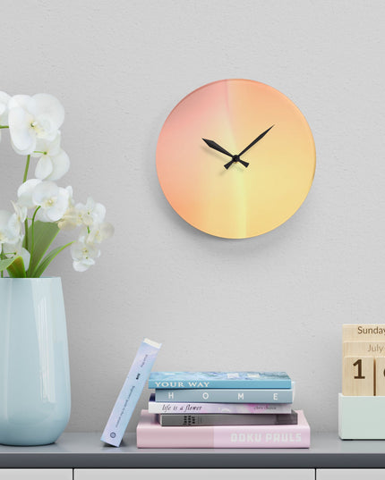Hot Peach Fade Acrylic Wall Clock, Round or Square, 10.75" x 10.75"