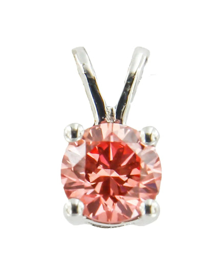 10K White Gold 1/4 Cttw Round Brilliant Cut Lab Grown Diamond 4-Prong Solitaire Pendant Necklace