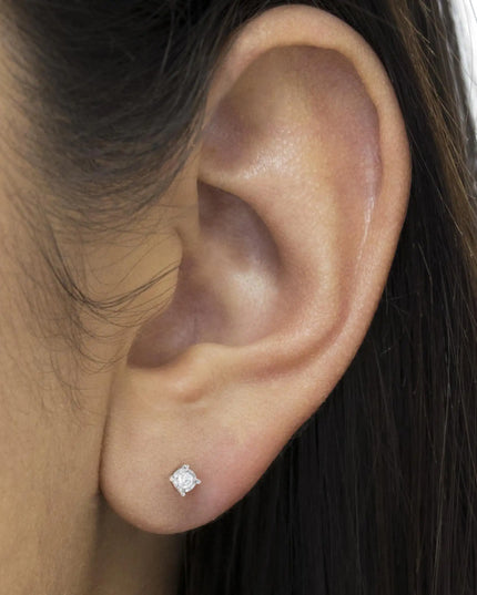 .925 Sterling Silver 1/2 Cttw Near Colorless Round Brilliant-Cut Diamond Miracle-Set Stud Earrings (H-I Color, I2-I3 Clarity)