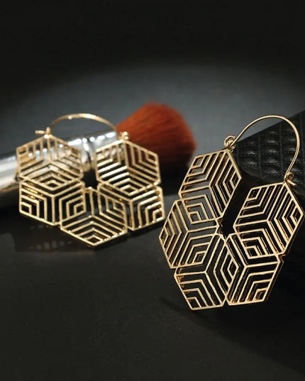 Hex -Gold Earrings