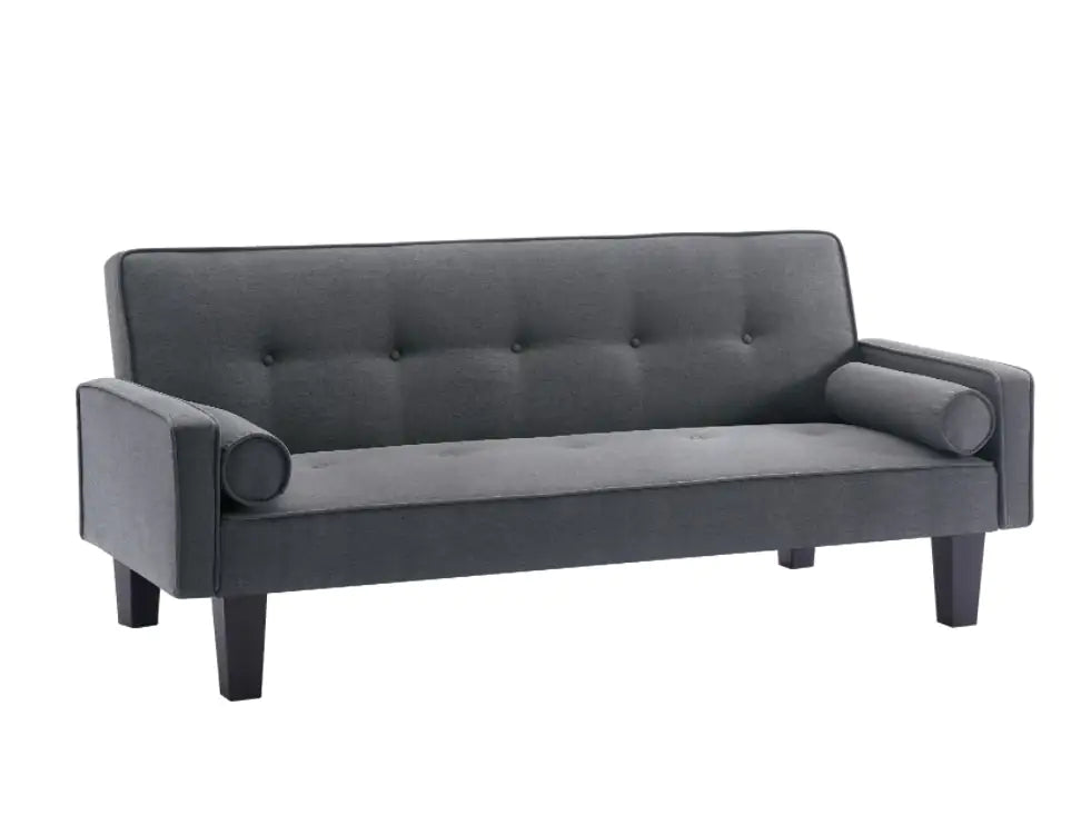 Fabric Loveseat Sofa with Pillows – Button Tufted Design, Stylish Pull-Point Accent for Living Room