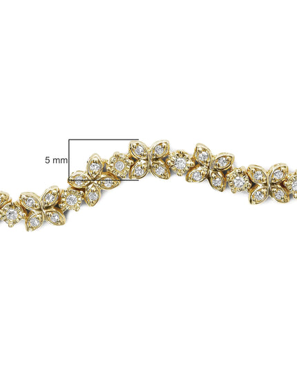 18K Yellow Gold Plated .925 Sterling Silver 1/4 Cttw Diamond Marquise Shaped Link 4"-10" Adjustable Bolo Bracelet (I-J Color, I1-I2 Clarity)