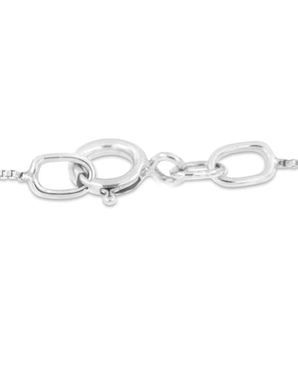 10k Rose Gold and Sterling Silver 1/10ct TDW Round Cut Diamond Interlocked Heart and Ribbon Pendant Necklace (H-I, I1-I2)