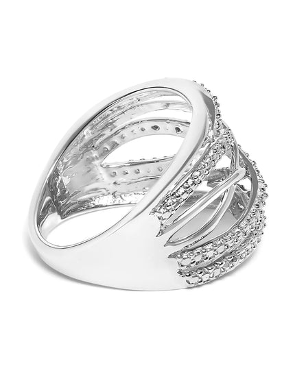 .925 Sterling Silver Diamond Accent Crossover Ring (I-J Color, I2-I3 Clarity)