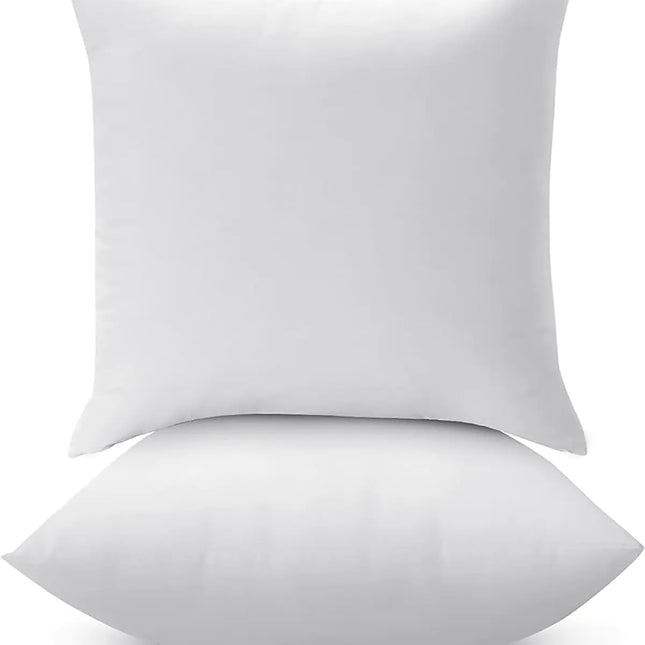 LANE LINEN 18" x 18" Throw Pillow Insert - Pack of 2 White Down Alternative Pillow Inserts for Decorative Pillow Covers Throw Pillows for Bed Couch Pillows for Living Room