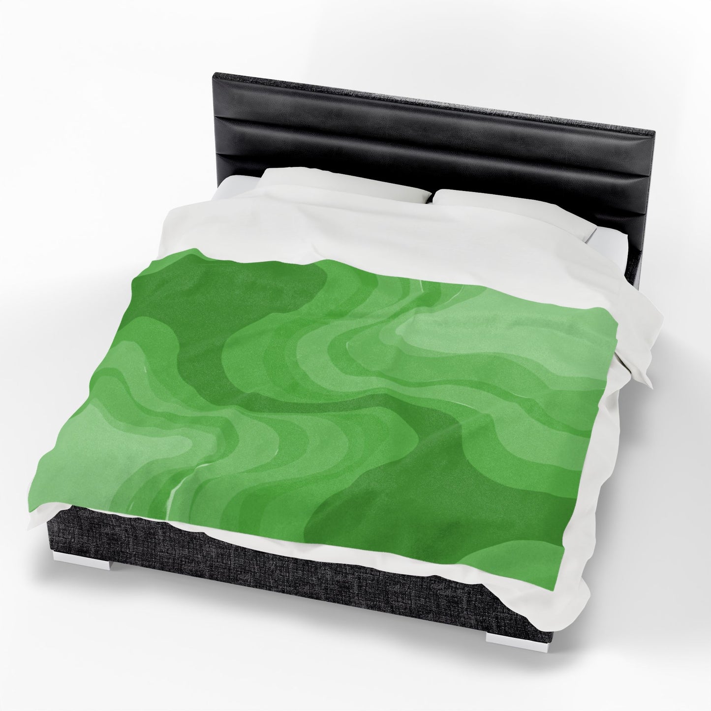 Greenie Meanie Wavey Velveteen Plush Blanket, 60" x 80"