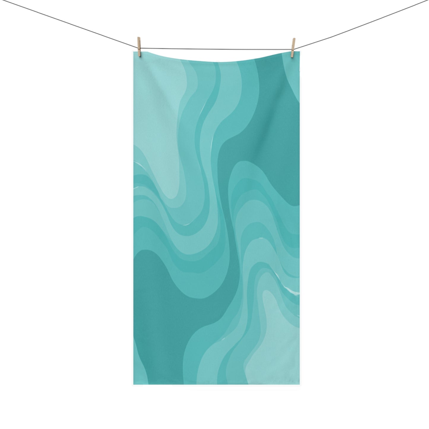 Tif Green Wavey 30" x 60" Mink-Cotton Towel (50% polyester, 50% cotton)