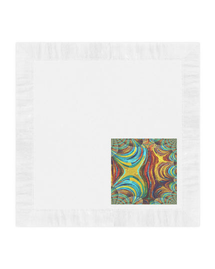 Uzi Spiral Alpha White Coined Napkins, 6.5" x 6.5"