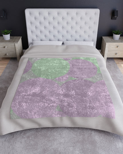 Pastel Lavender Purple and Soft Green Patches 50" x 60" Crushed Velvet Blanket