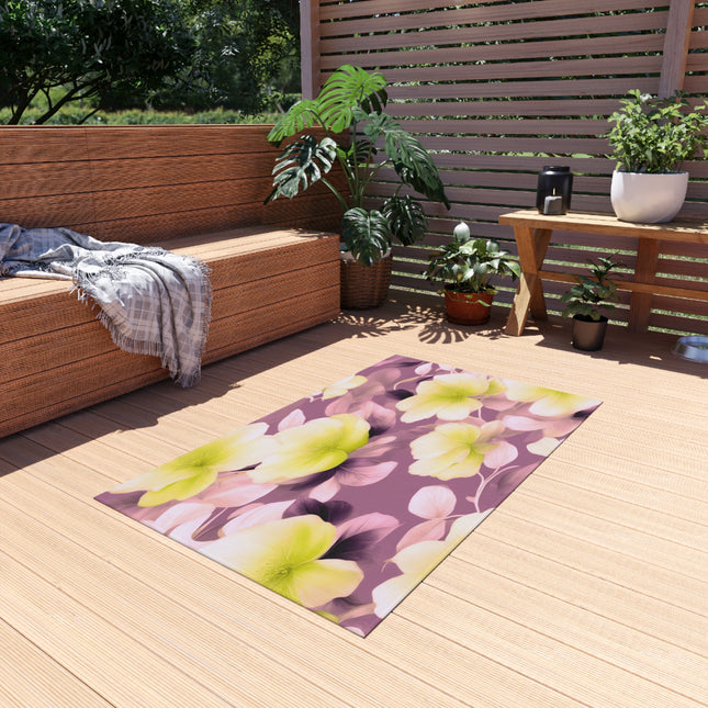 Lemon Blossom Floral Bunch Outdoor Rug, 36" x 60"