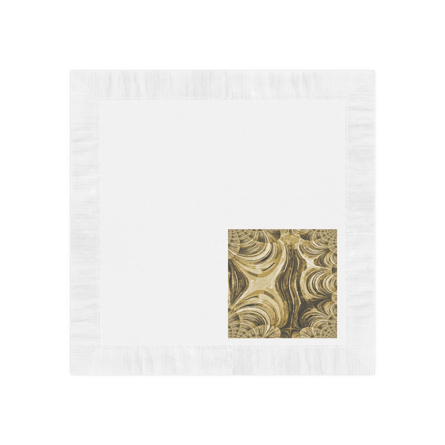 Uzi Spiral Light Brown White Coined Napkins, 6.5" x 6.5"