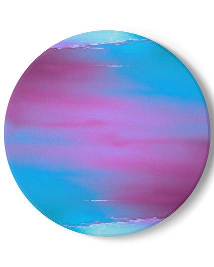 Wine Sea Blue Fog 4" x 4" Round Ceramic Coaster