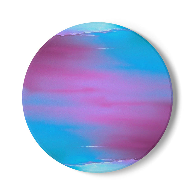Wine Sea Blue Fog 4" x 4" Round Ceramic Coaster
